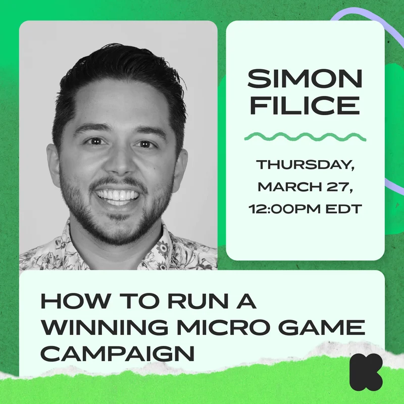 Photo of Simon Filice with text overlay: ''How to Run a Winning Micro Game Campaign''
