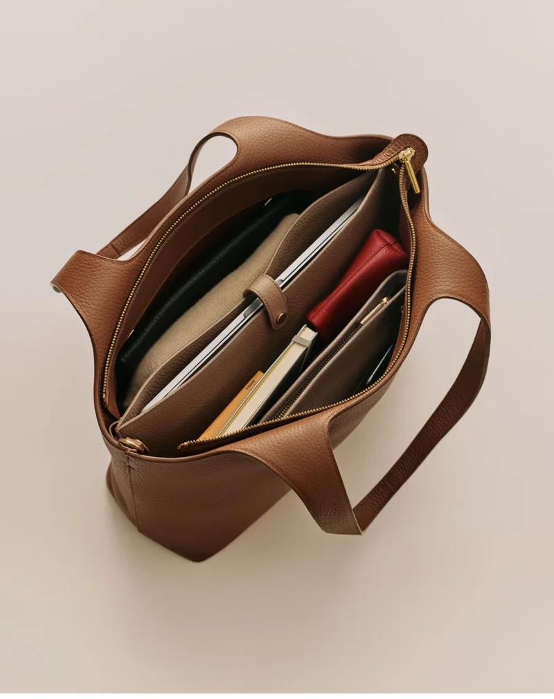 System Zipper Tote Caramel