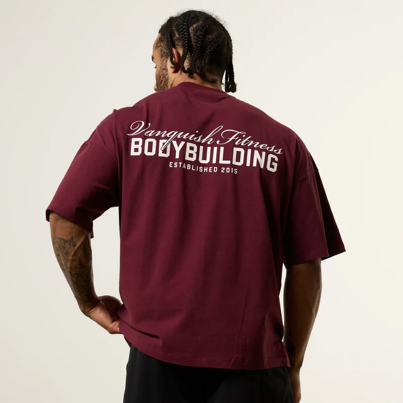 Image of Vanquish Bodybuilding Oxblood Oversized Boxy T Shirt