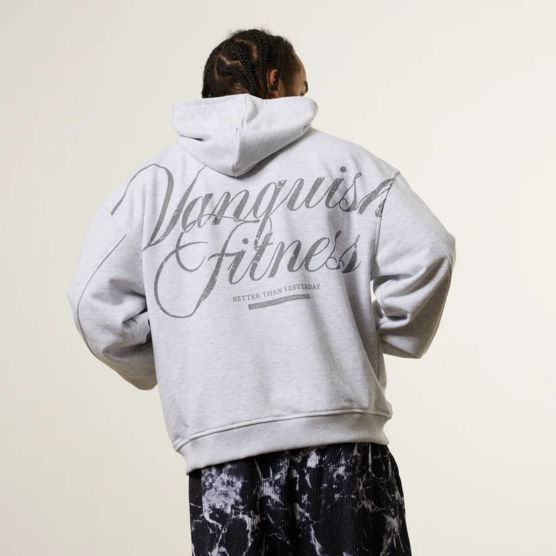 Image of Vanquish x JBeast Grey Oversized Full Zip Hoodie