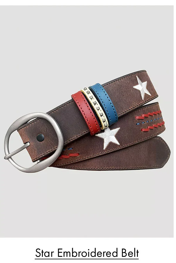 Star Embroidered Belt