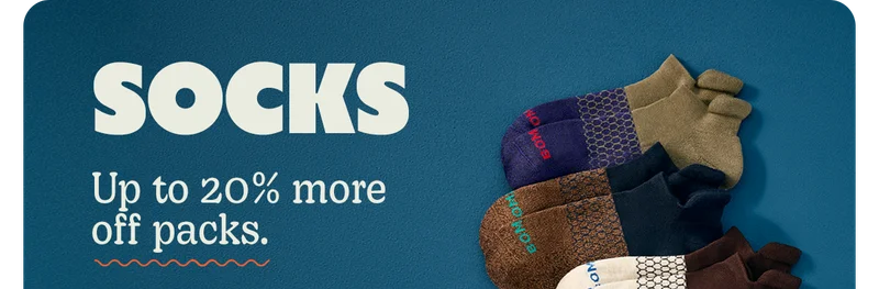 SOCKS | Up to 20% more off packs.