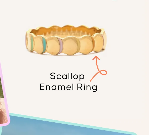 Scallop Enamel Ring