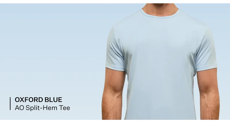 Oxford Blue AO Split-Hem Tee