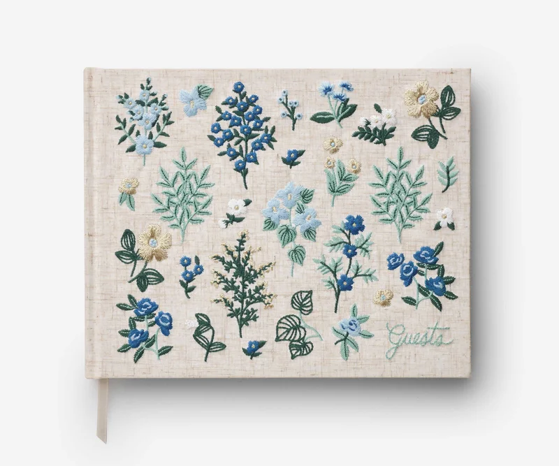 Image of Embroidered Guest Book - Wildwood