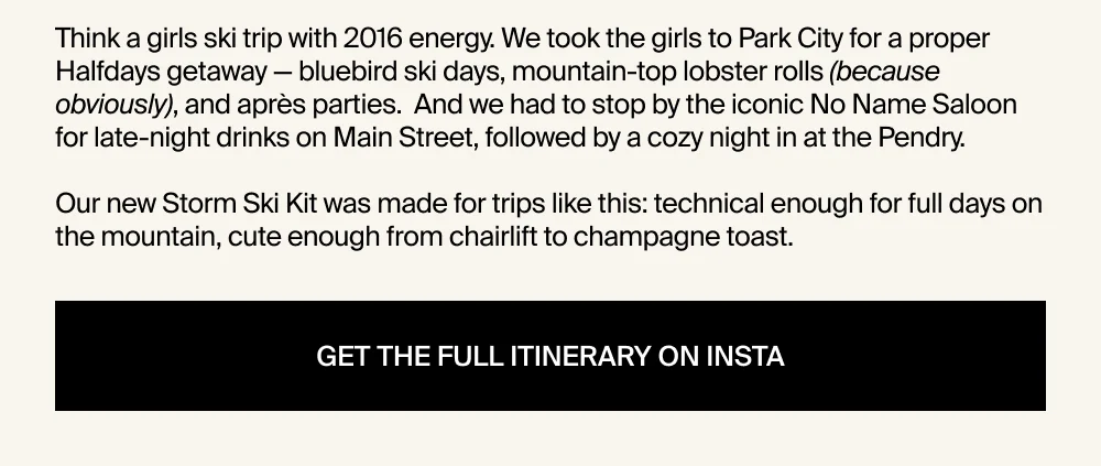 Get the itinerary on Instagram