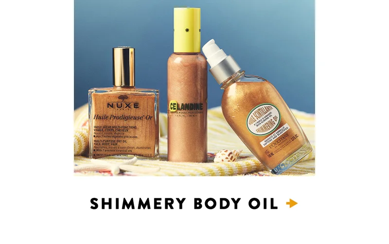 Shimmery body oil