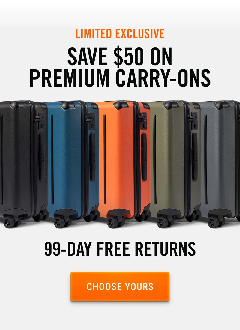 Save $50 on Premium Carry-Ons | Choose Yours