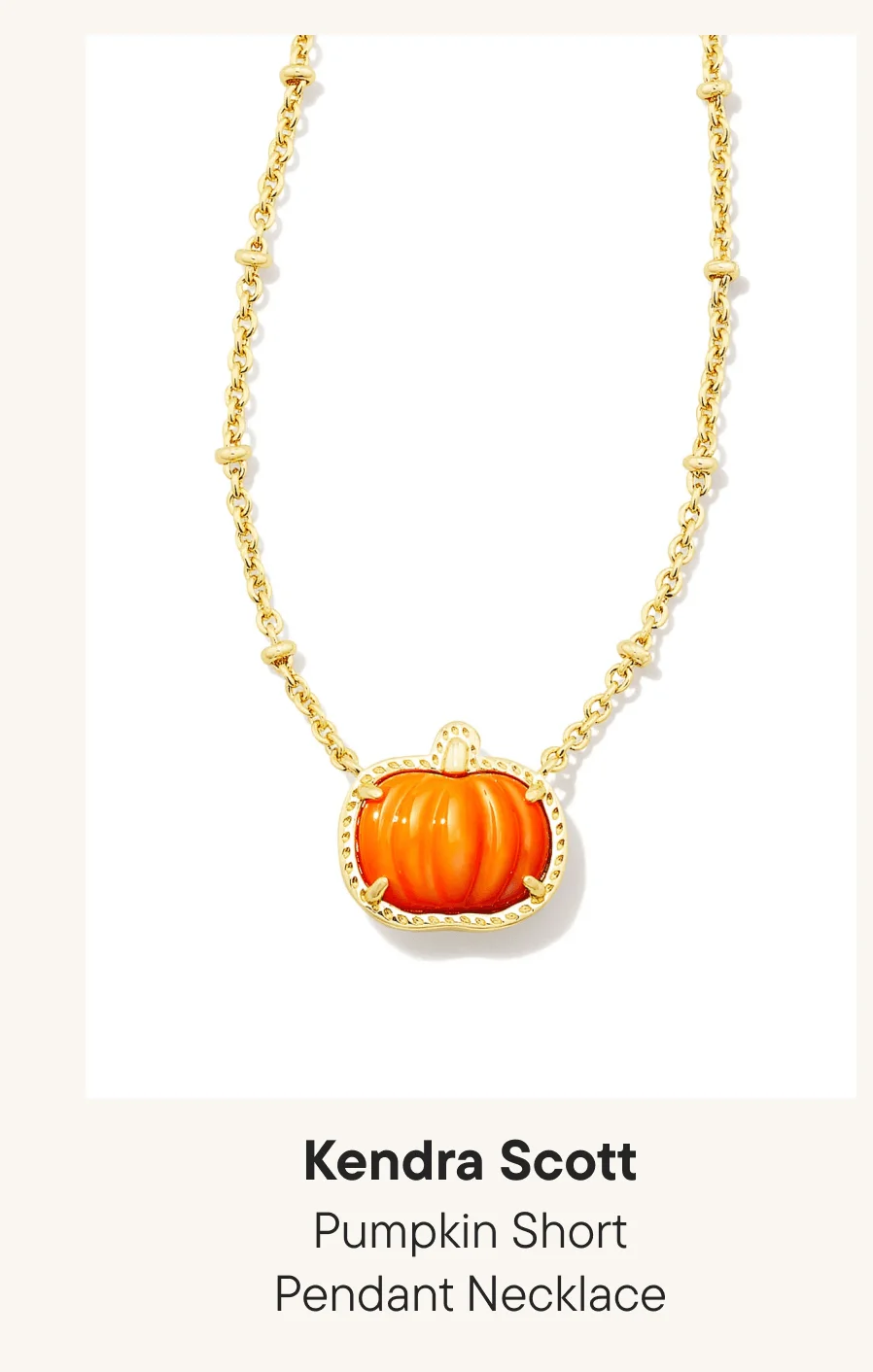 Pumpkin Short Pendant Necklace
