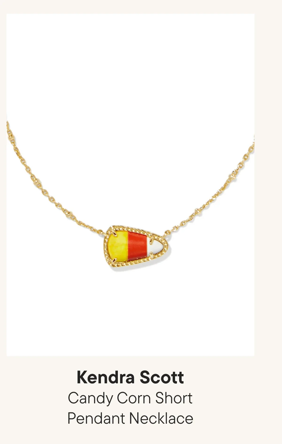 Candy Corn Short Pendant Necklace