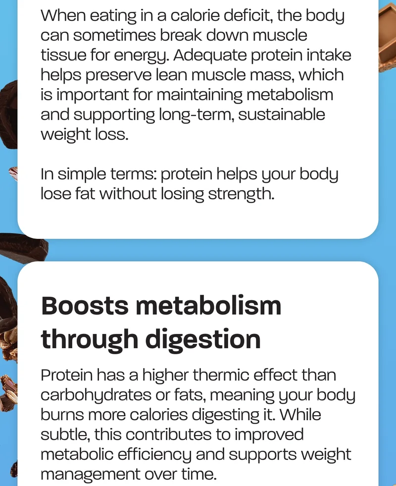 Boosts metabolism through digestion-  Protein has a higher thermic effect than carbohydrates or fats, meaning your body burns more calories digesting it. While subtle, this contributes to improved metabolic efficiency and supports weight management over time.  A high-protein breakfast effectively “switches on” your metabolism earlier in the day, setting a positive tone for energy balance.