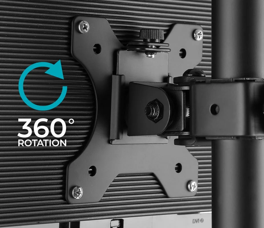 QUICK RELEASE, 360° ROTARY VESA PLATE DESIGN