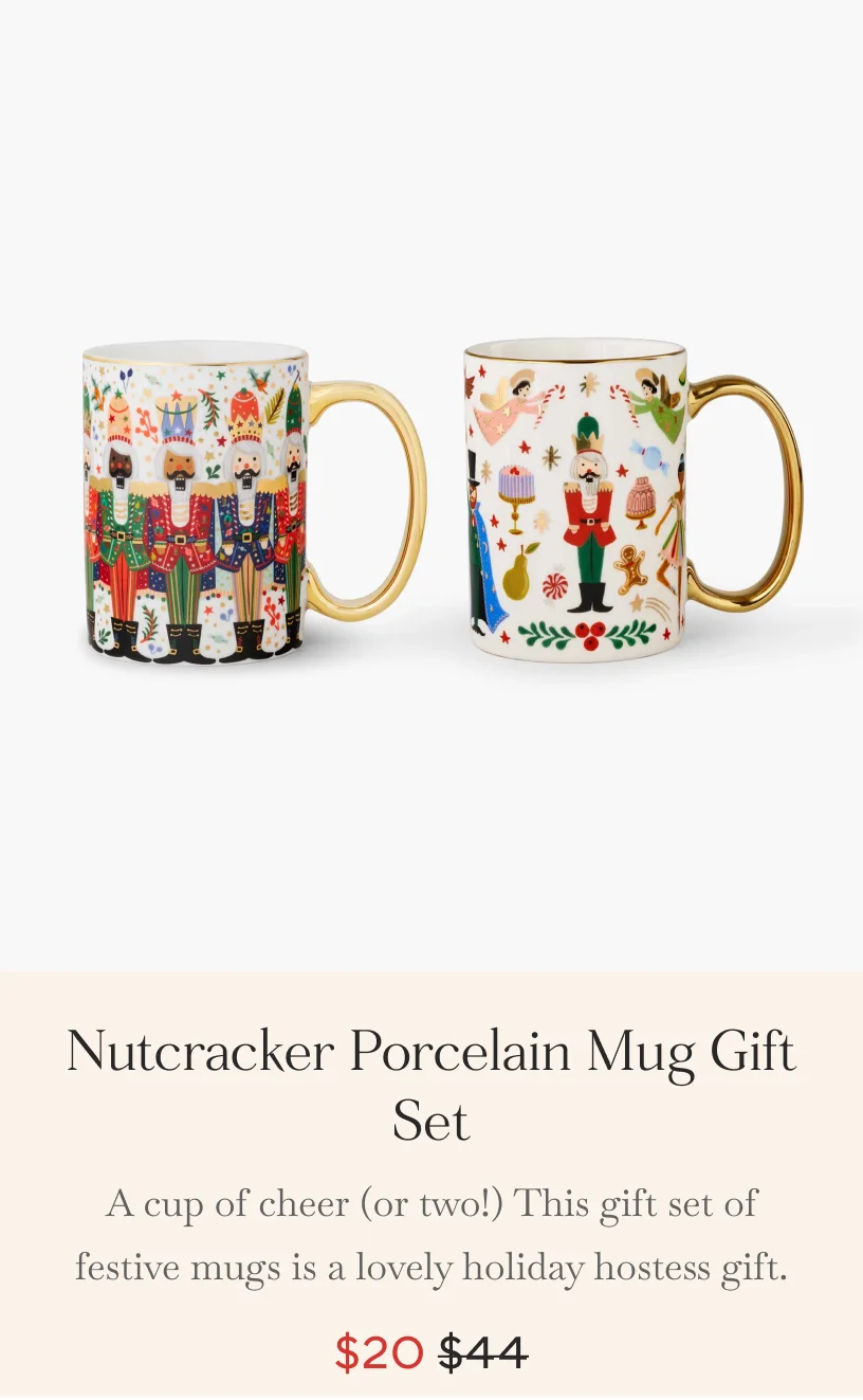 Nutcracker Porcelain Mugs Gift Set