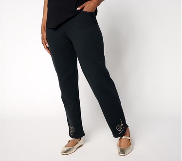 Quacker Factory DreamJeannes Regular Swirl Leaves Tulip Hem Ankle Jeans
