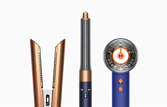 Machines from the Dyson hair care range