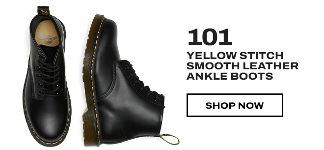 101 YELLOW STITCH SMOOTH LEATHER ANKLE BOOTS