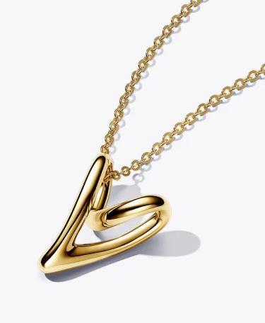 Organically Shaped Heart Pendant Necklace