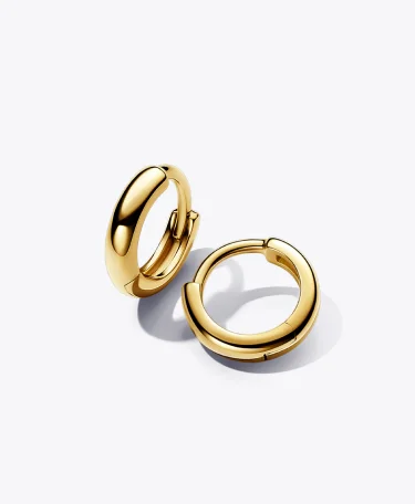 round huggie hoop earrings