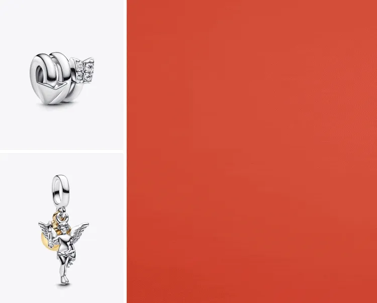 Model wears charms from Pandora Moments