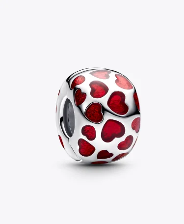 Hearts Round Clip Charm