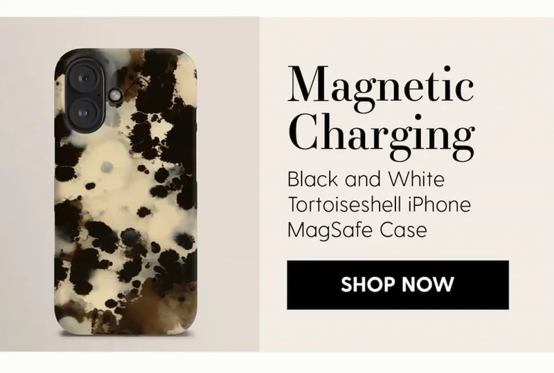 Black and White Tortoiseshell Pattern iPhone Case