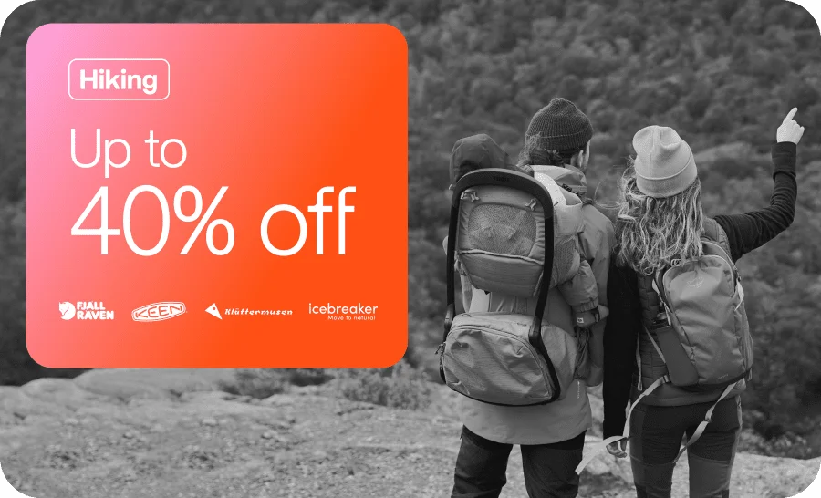 Save up to 40% on hiking clothing and gear