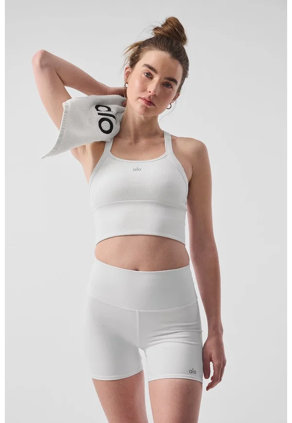 Seamless Ribbed Favorite Bra Tank - White - White / S