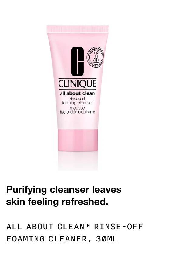 Purifying cleanser leaves skin feeling refreshed. All about clean™ rinse-off foaming cleanser, 30ML