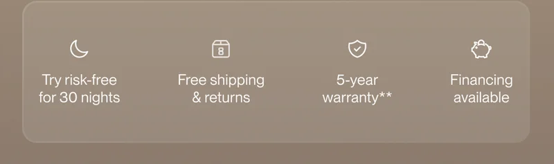 Try risk-free for 30 nights | Free shipping & returns | 5-year warranty