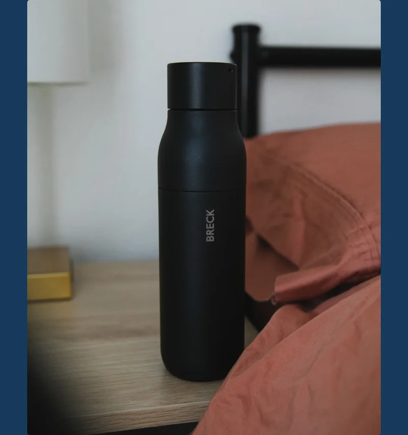 Personalized LARQ Bottle PureVis™ with "BRECK" in obsidian black
