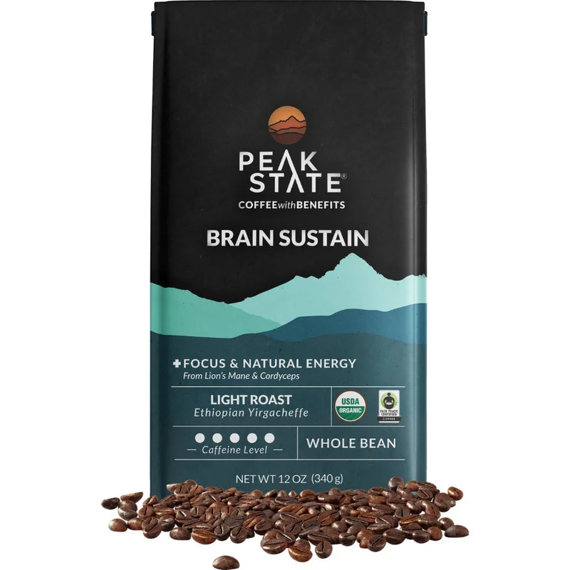 Image of BRAIN SUSTAIN Light Roast Whole Bean Coffee (Pack)