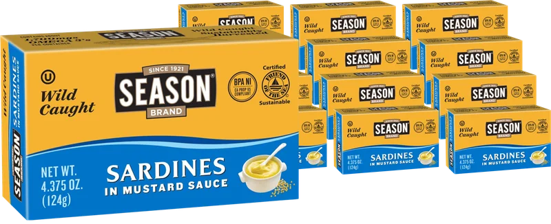Image of Season Sardines in Mustard Sauce with Salt Added (12 Pack)