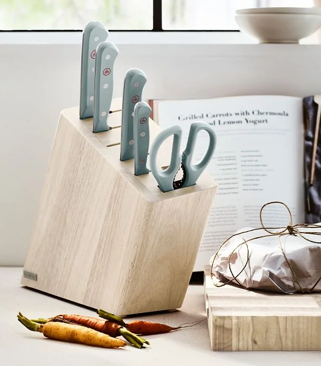 WÜSTHOF®’s iconic cutlery, now in their first Crate exclusive—Gourmet Blue.