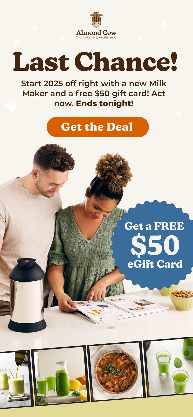 Last Chance! Get a free $50 gift card with purchase of a milk maker.