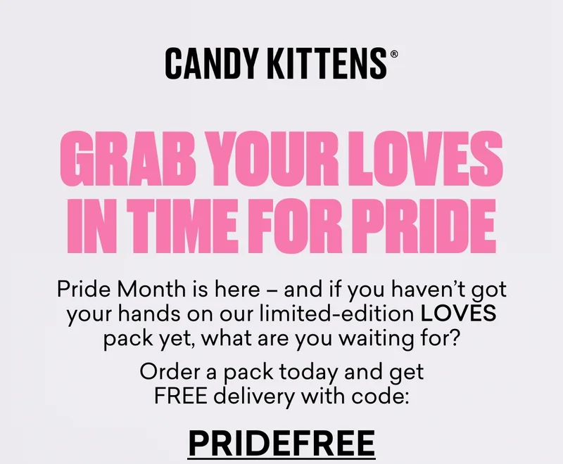 Grab your LOVES in time for Pride!  Pride Month is here – and if you haven’t got your hands on our limited-edition LOVES pack yet, what are you waiting for? Order a pack today and get FREE delivery with code:  PRIDEFREE
