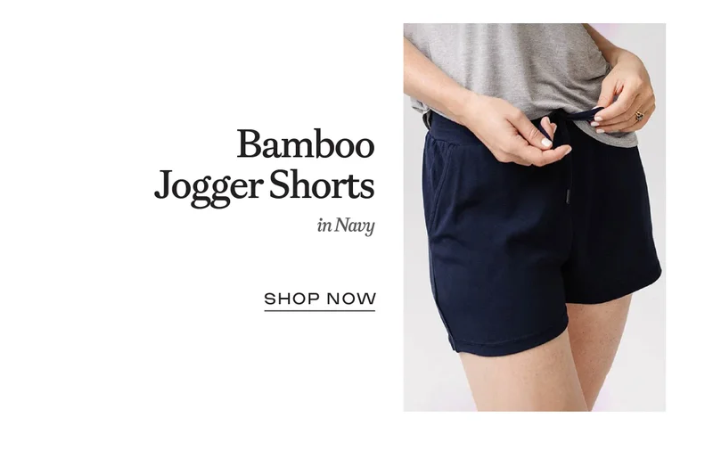 Bamboo Jogger Shorts in Navy