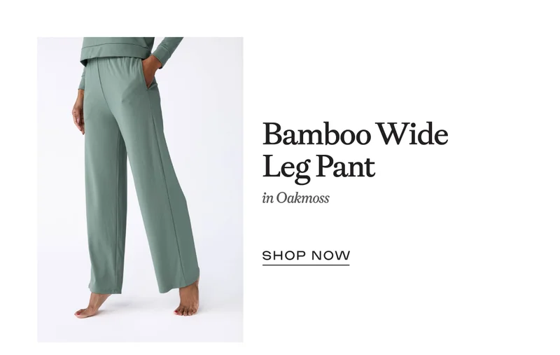 Bamboo Wide Leg Pant in Oakmoss