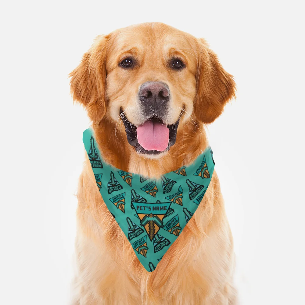 Image of Minecraft A Builders Best Friend Personalized Pet Bandana