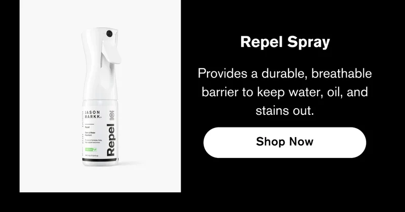 Repel Spray | Provides a durable, breathable barrier to keep water, oil, and stains out. | Shop Now