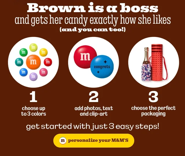 PERSONALIZE YOUR M&M'S