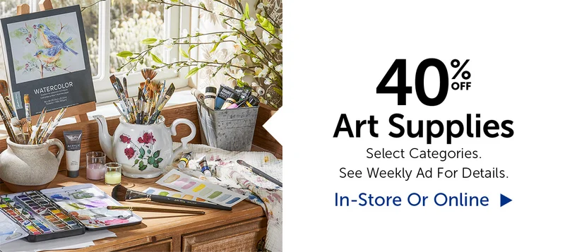 40% Art Supplies - Select Categories