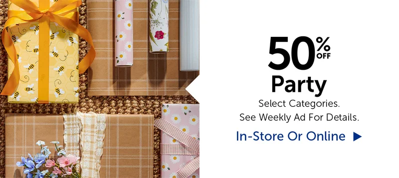 50% Off Party - Select Categories.