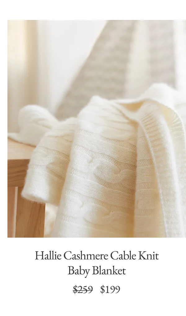 Hallie Cashmere Cable Knit Baby Blanket