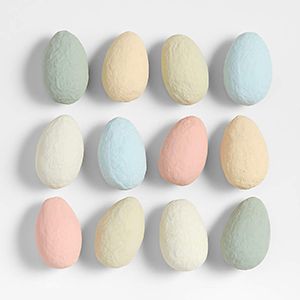 Pastel Colored Cotton Mache Easter Eggs