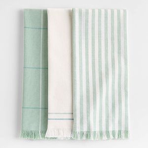 Spring Fringe Dusty Jade Dish Towels, Set of 3