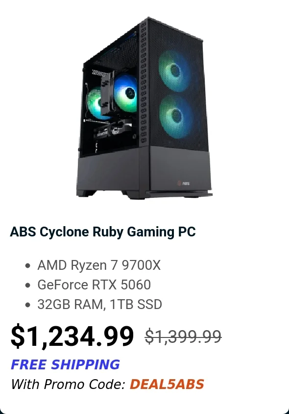 ABS Cyclone Ruby Gaming PC