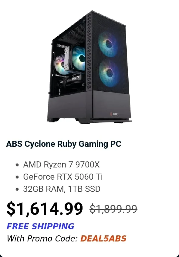 ABS Cyclone Ruby Gaming PC