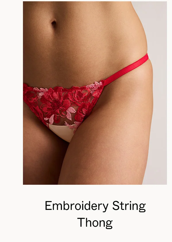 Embroidery String Thong`
