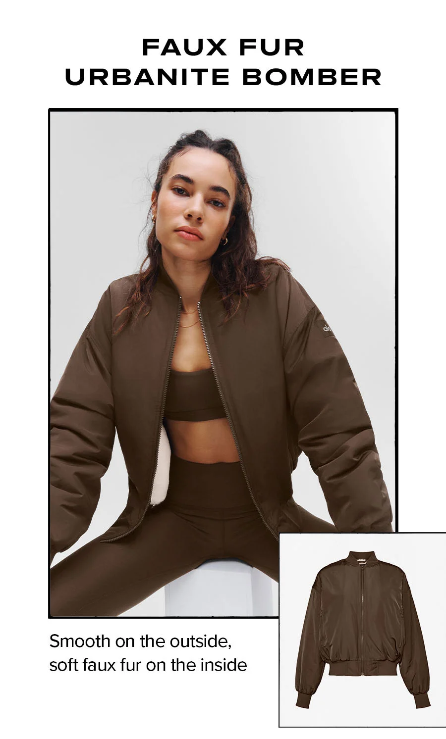 FAUX FUR URBANITE_BOMBER SMOOTH ON THE OUTSIDE, SOFT FAUX FUR ON THE INSIDE
