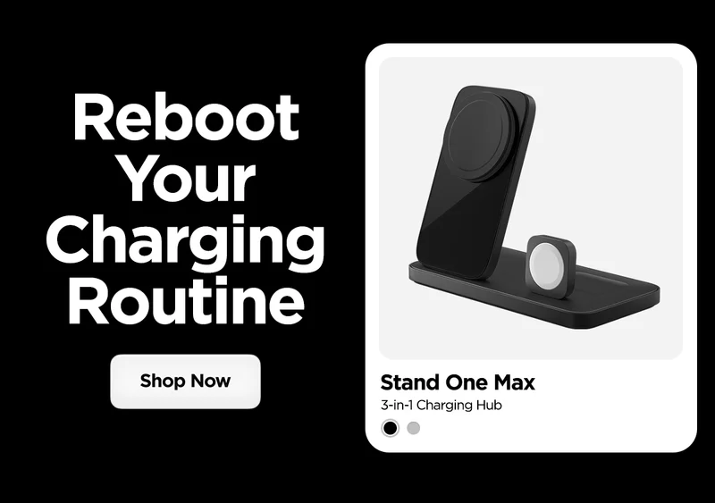 Reboot Your Charging Routine. Shop now. Stand One Max 3 in 1 charging hub.